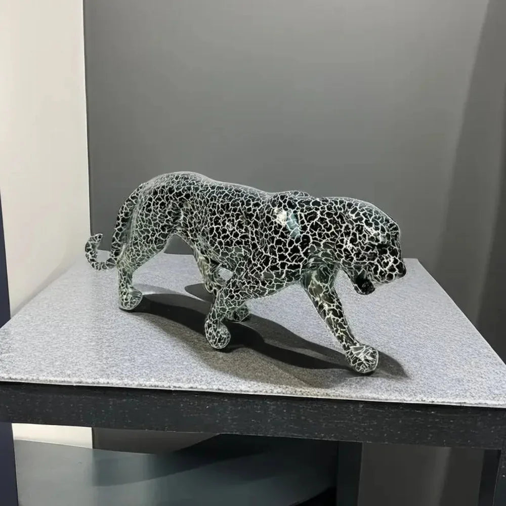 Modern Geometric Leopard Miniature Statue - House Of Avana