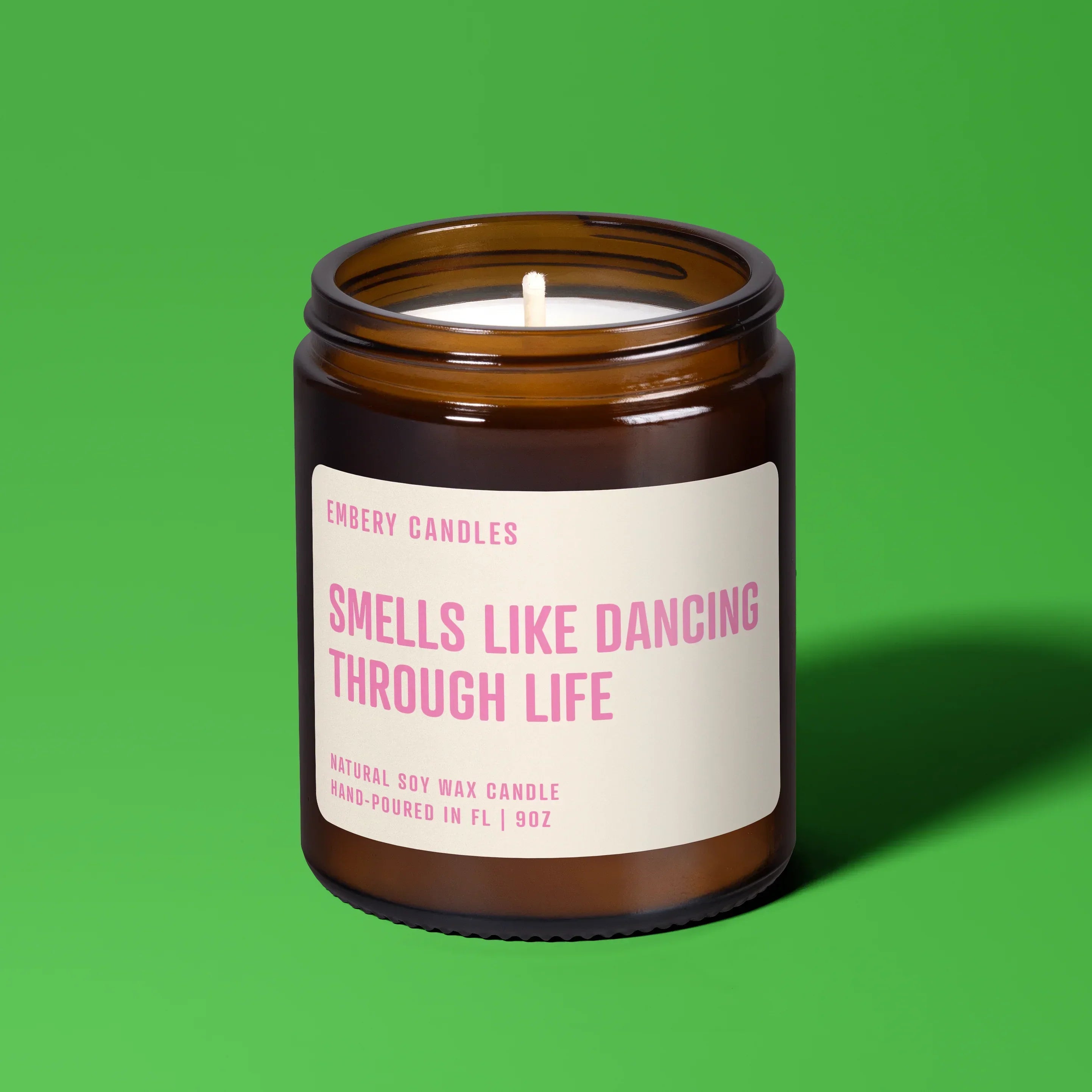 Smells Like Dancing Through Life | Soy Wax Scented Candle, front view - House Of Avana