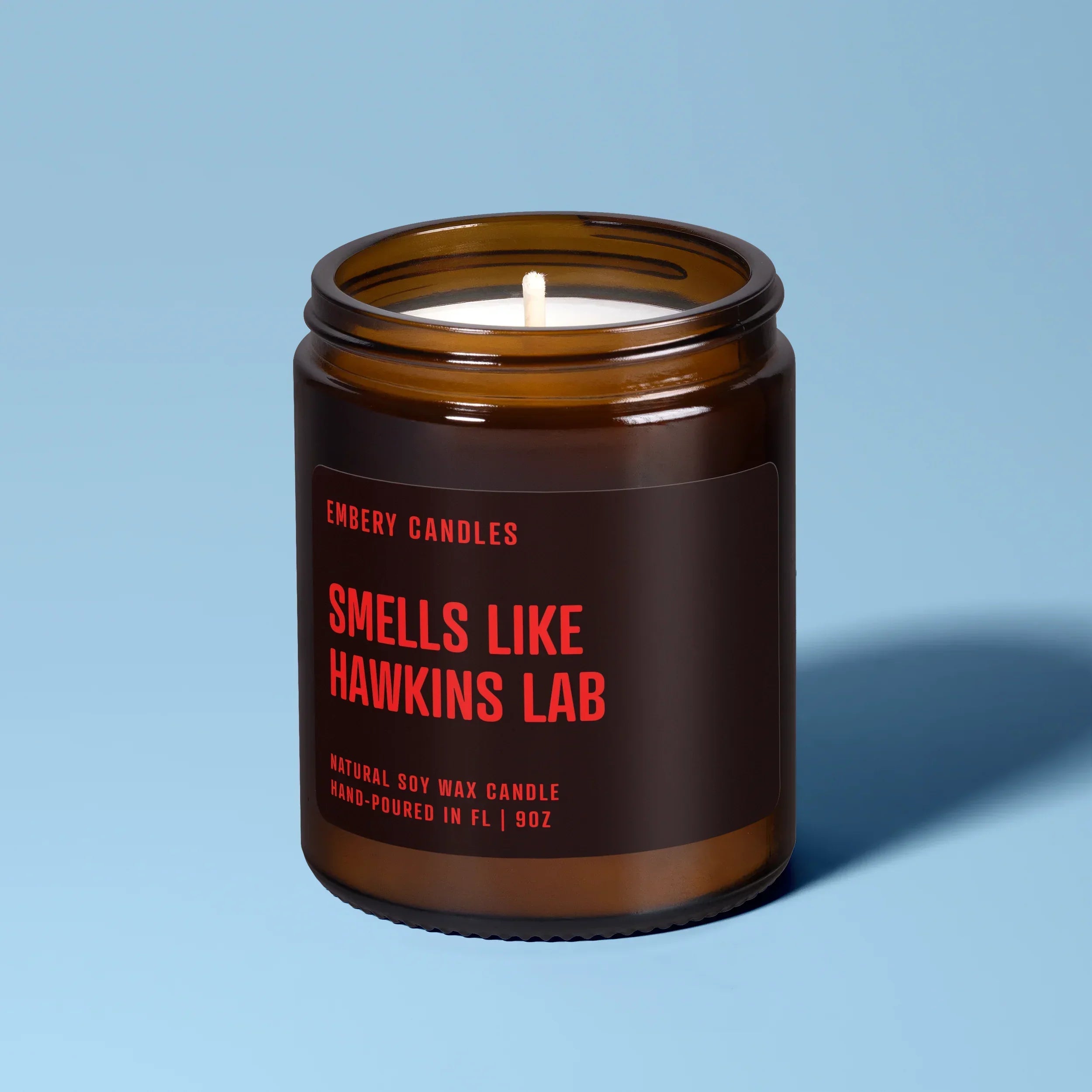 Smells Like Hawkins Lab | Soy Wax Scented Candle, front view - House Of Avana