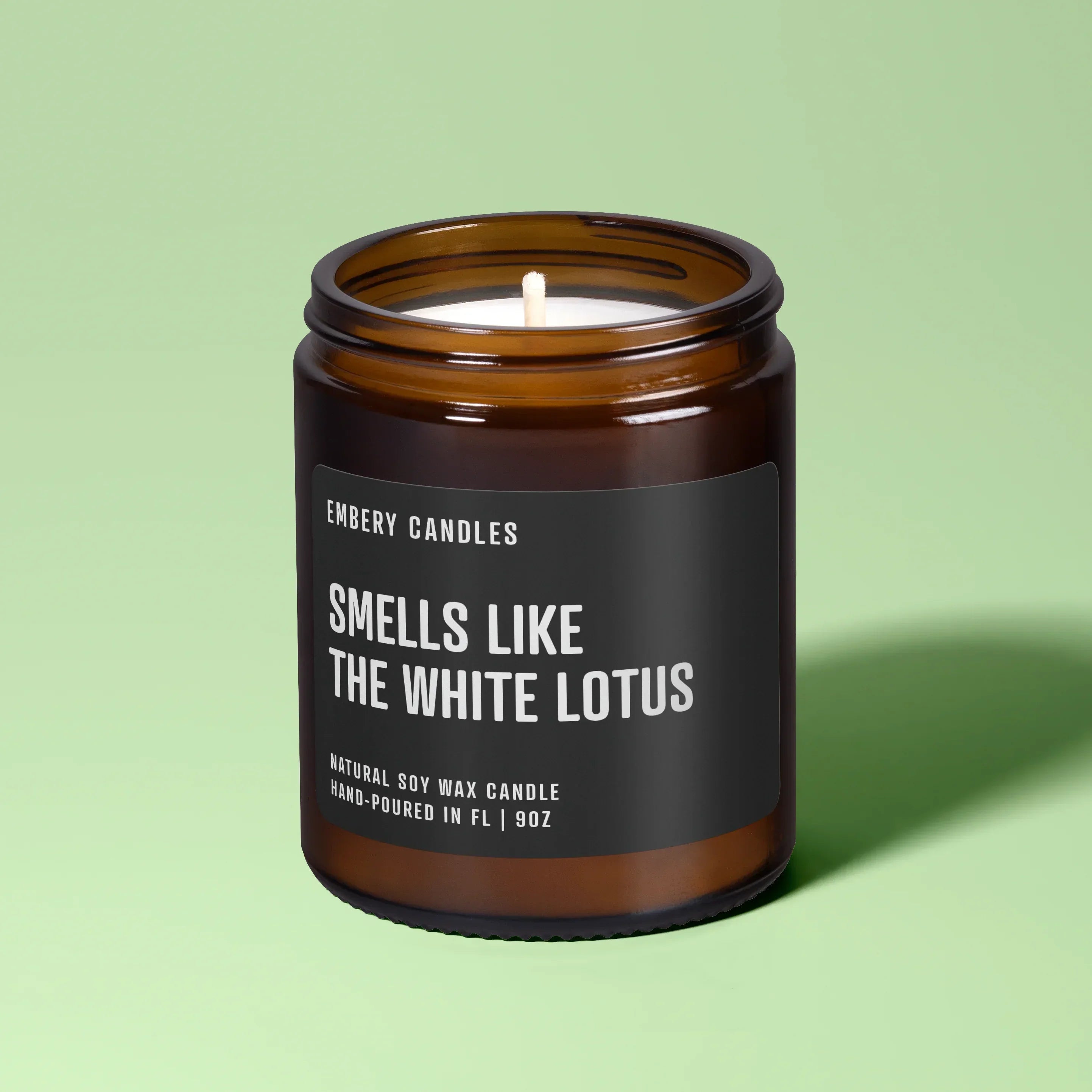 Smells Like the White Lotus | Soy Wax Scented Candle, front view - House Of Avana