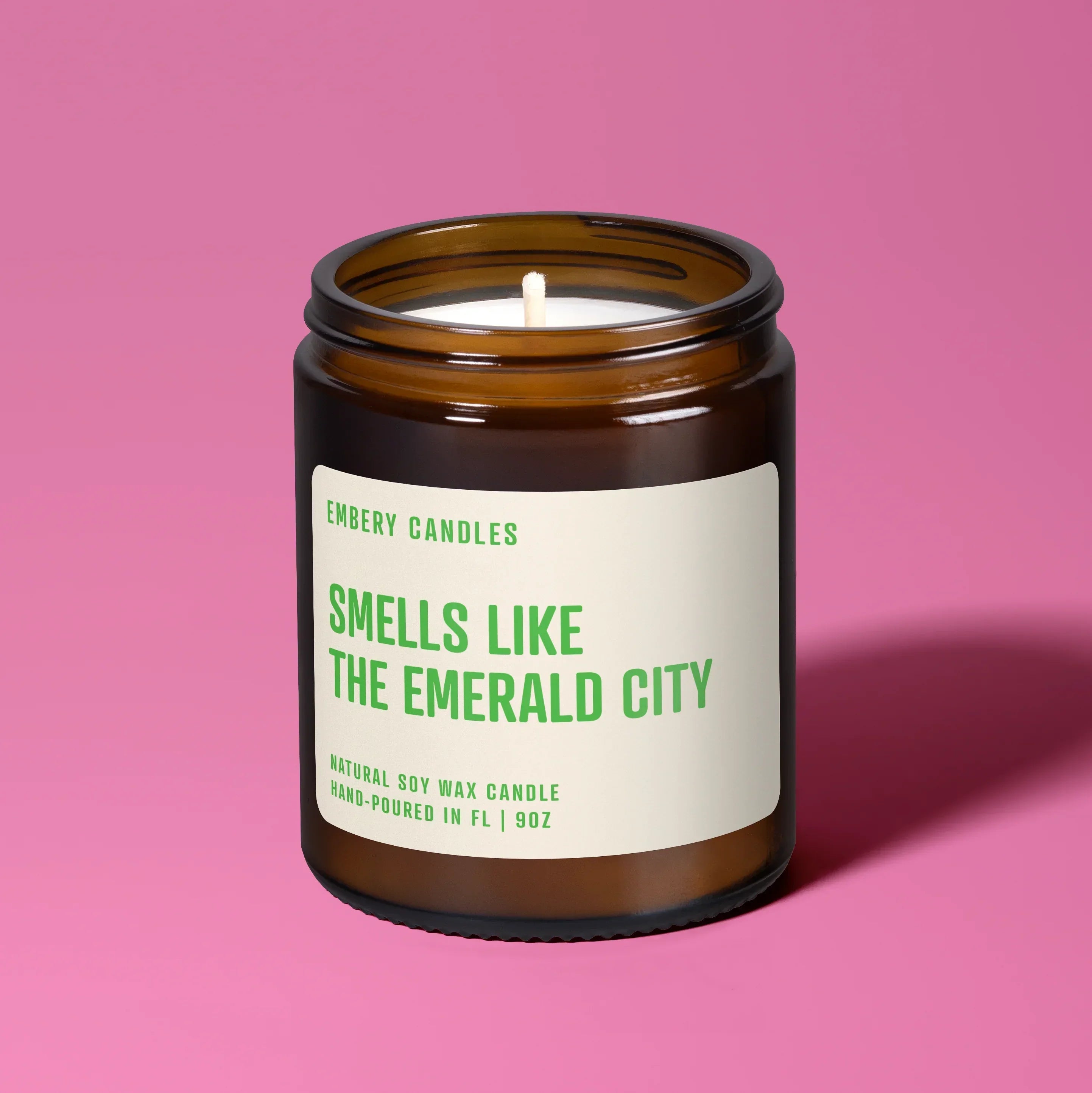 Smells Like the Emerald City | Soy Wax Scented Candle, front view - House Of Avana