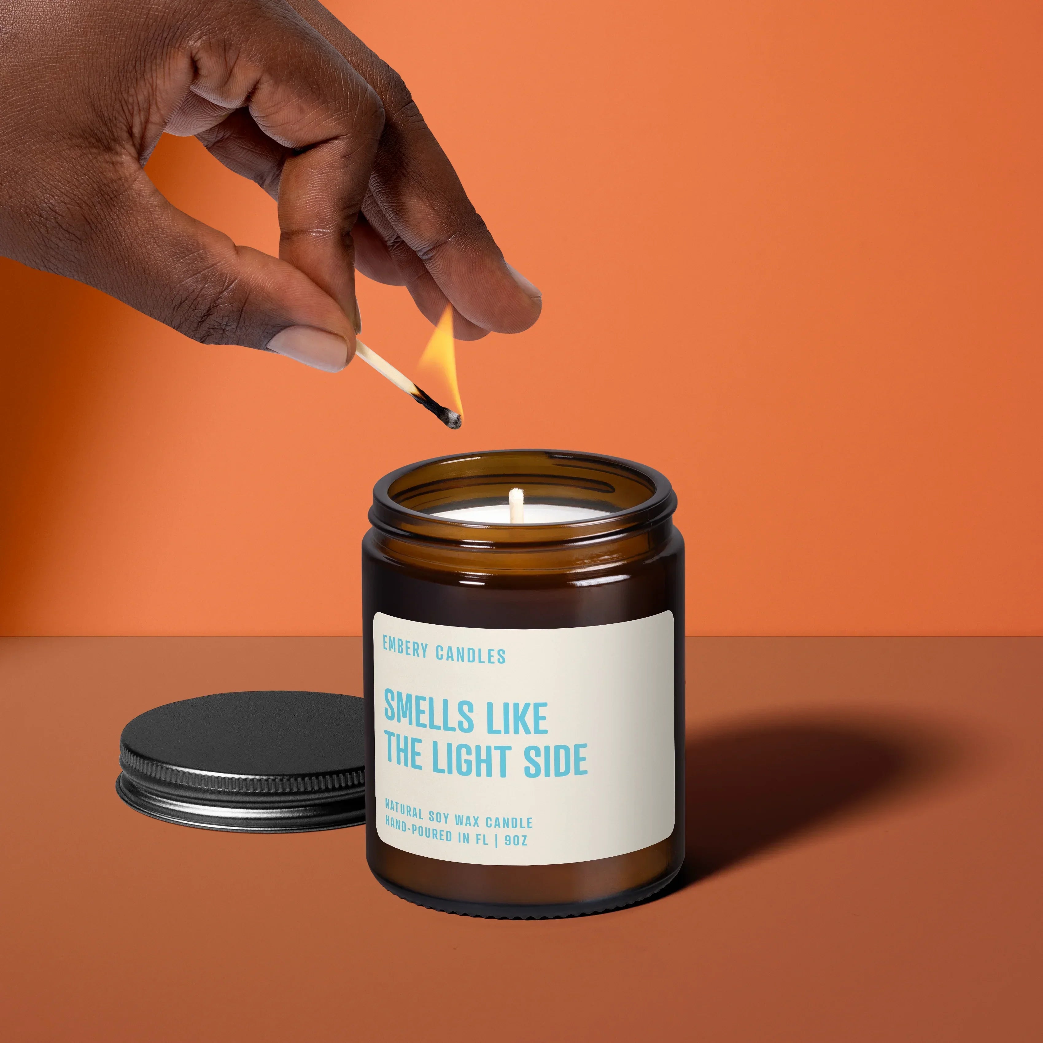 Smells Like the Light Side | Soy Wax Scented Candle, back view - House Of Avana