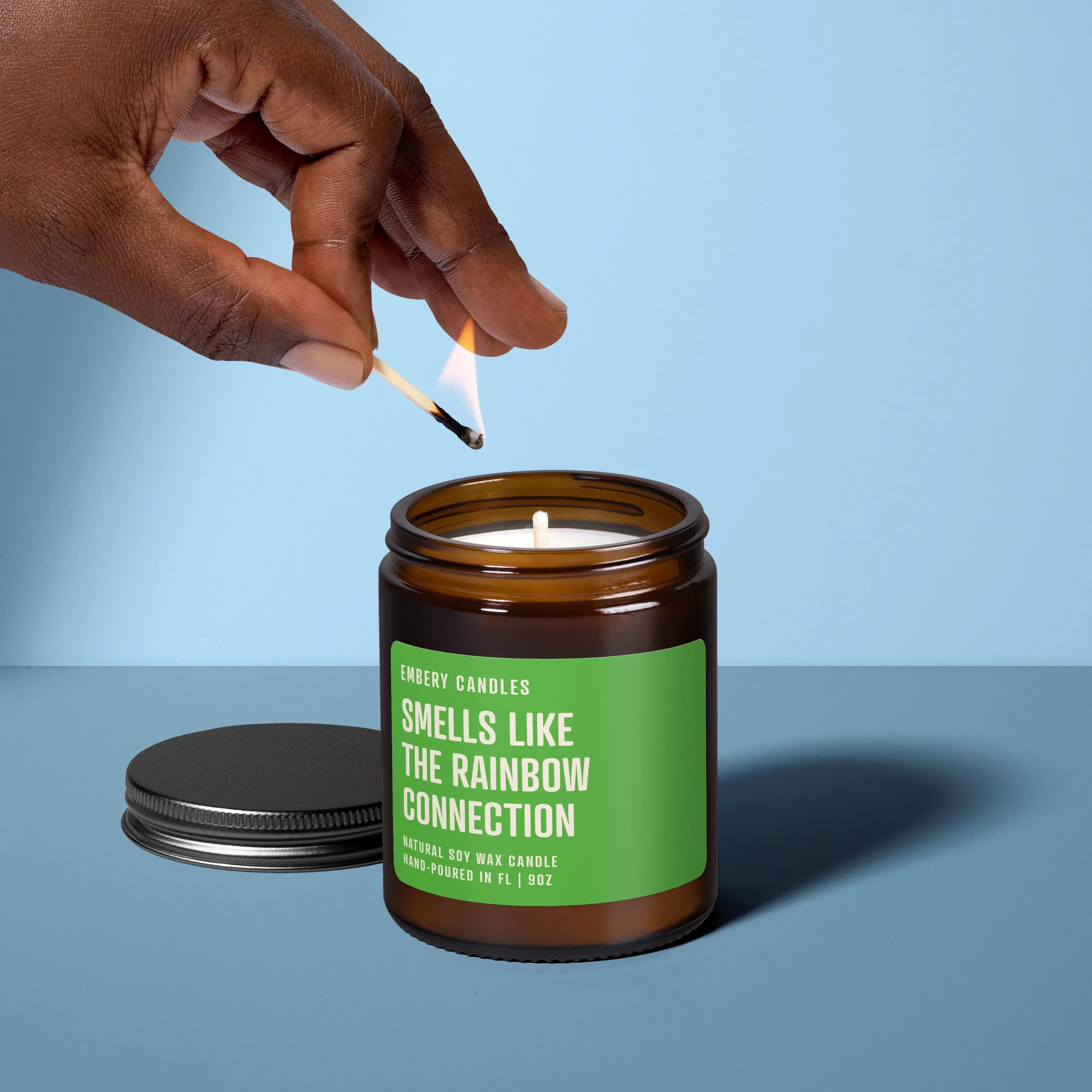 Smells Like the Rainbow Connection | Soy Wax Scented Candle, back view - House Of Avana