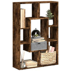 Bookcase Smoked Oak 63X20X90 Cm Engineered Wood- Home Decor, Shelving, Display Racks, Collection Racks, Shoe Racks, Clothes Hangers, Towel Racks, Tool Racks, Sturdy And Durable, Multi-Layer Design, Large Capacity Storage, Eas House Of Avana [[SKU:HOA-BOK-025]]