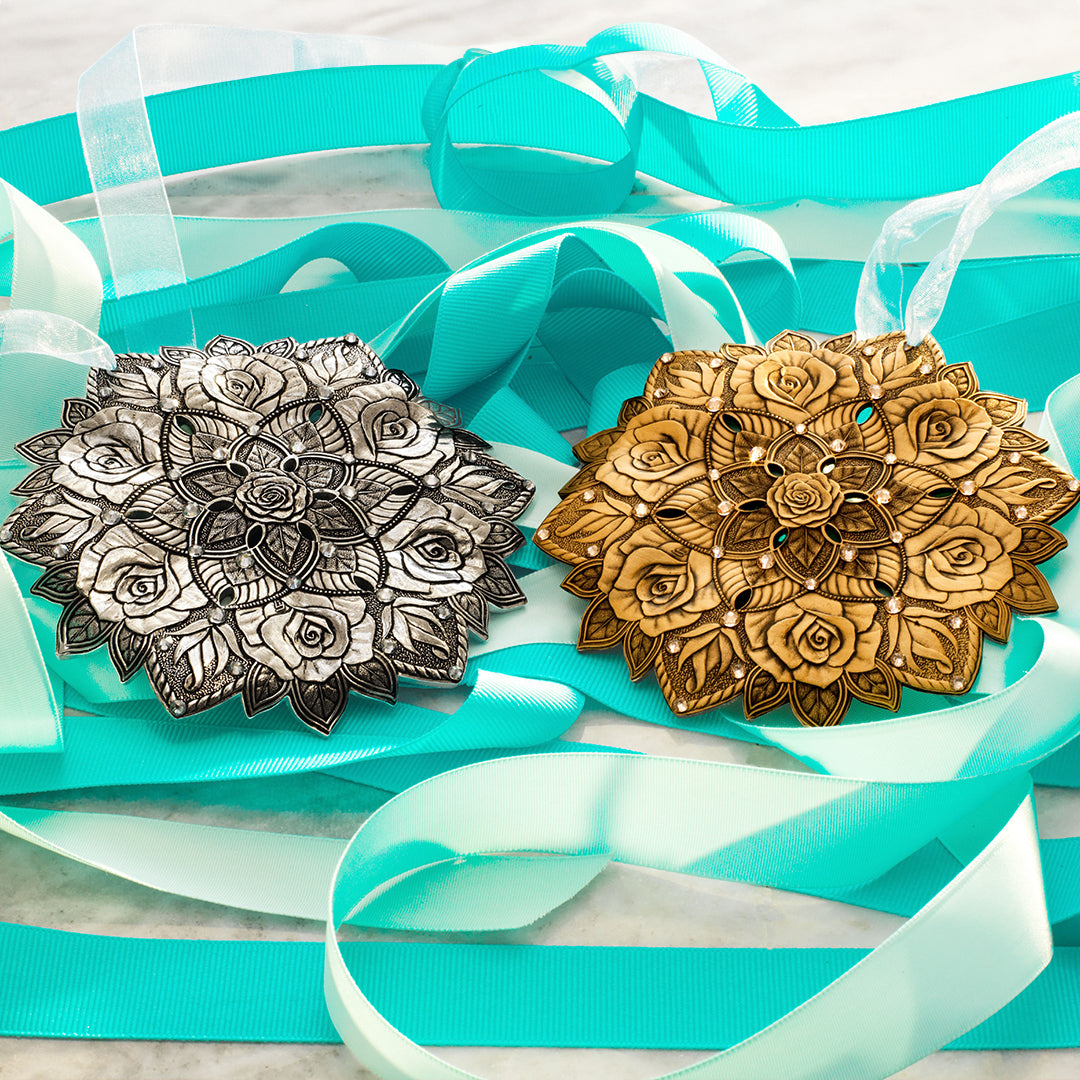 Snow Crystal Rose Ornament (Aluminum)