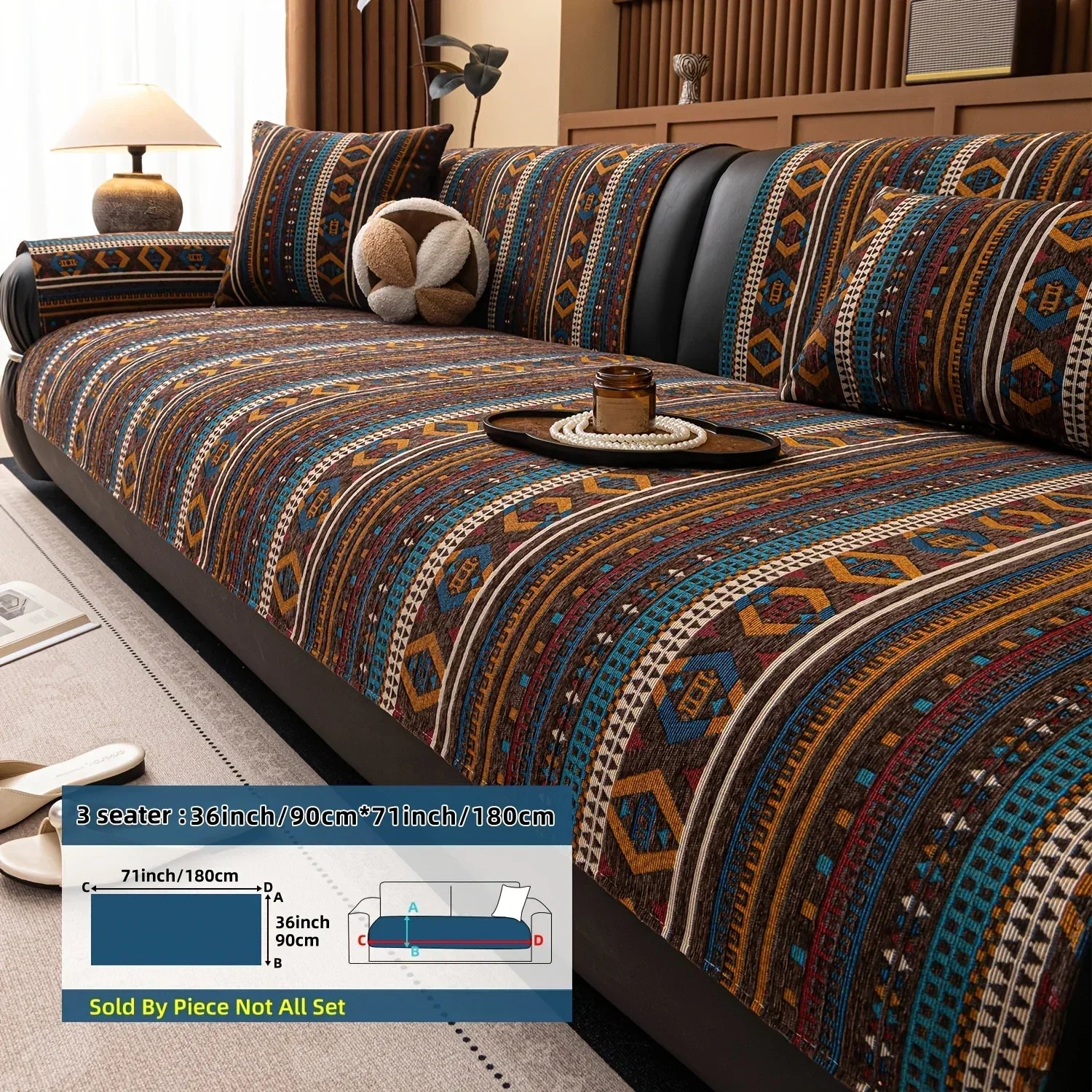 Sofa Cushion - Non-slip Chenille Geometric Multi-size