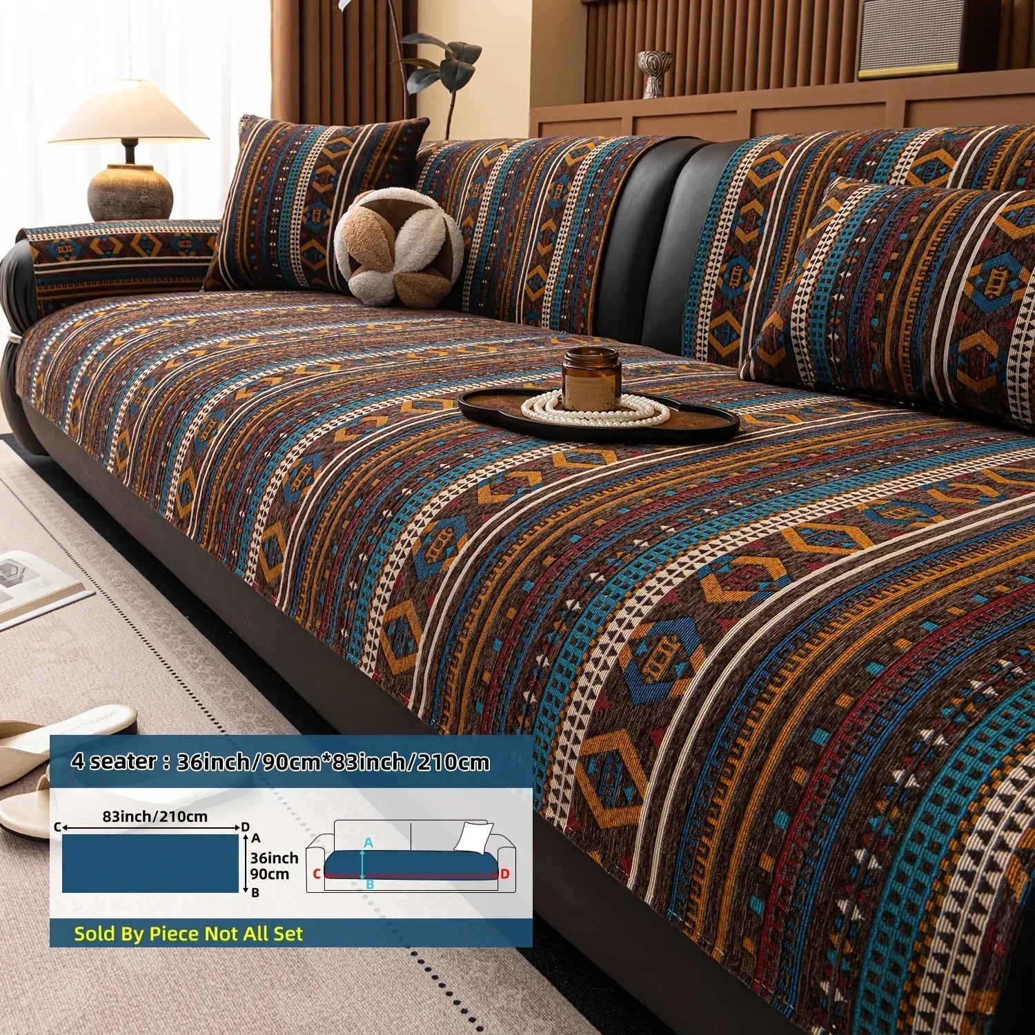 Sofa Cushion - Non-slip Chenille Geometric Multi-size