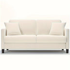 Modern 3-Seater Teddy Velvet Sofa with Pillows – Comfortable Fleece Love Seat for Living Room, Bedroom, or Home Office, Hardwood Frame, White Upholstery, Mid-Century Design, Home Office Couch | Elegant Velvet Sofa | Plush C House Of Avana [[SKU:HOA-SOF-006]]