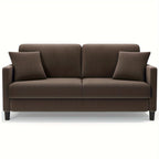 Modern 3-Seater Teddy Velvet Sofa with Pillows – Comfortable Fleece Love Seat for Living Room, Bedroom, or Home Office, Hardwood Frame, White Upholstery, Mid-Century Design, Home Office Couch | Elegant Velvet Sofa | Plush C House Of Avana [[SKU:HOA-SOF-006]]