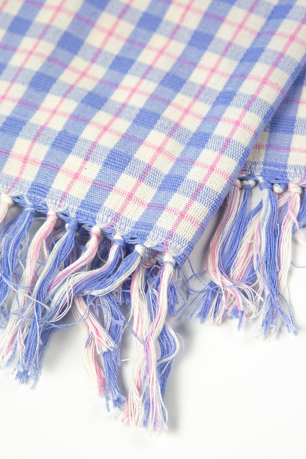 Sofia Plaid Kitchen Towel in Periwinkle Blue and Pink Archive New York