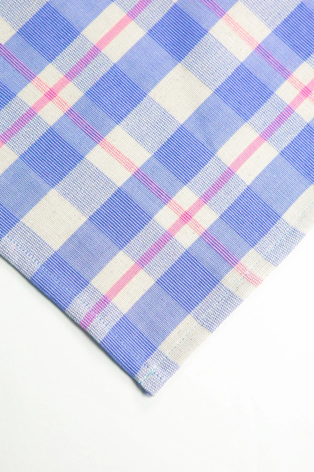 Abigail Plaid Placemat in Periwinkle Blue and Pink Archive New York