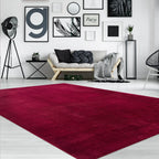 Soft Area Rug with Anti-slip Backing Washable - Red, back view - House Of Avana