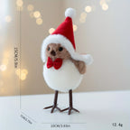 3 different cute plush winter bird ornaments with Santa hats - realistic soft fabric decorations, easily create a festive atmosphere indoors/outdoors (Christmas, Thanksgiving, New Year) - creative handmade gifts and warm holi House Of Avana
