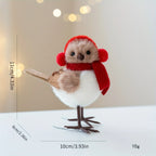 3 different cute plush winter bird ornaments with Santa hats - realistic soft fabric decorations, easily create a festive atmosphere indoors/outdoors (Christmas, Thanksgiving, New Year) - creative handmade gifts and warm holi House Of Avana