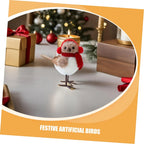 3 different cute plush winter bird ornaments with Santa hats - realistic soft fabric decorations, easily create a festive atmosphere indoors/outdoors (Christmas, Thanksgiving, New Year) - creative handmade gifts and warm holi House Of Avana [[SKU:HOA-SCU-485]]