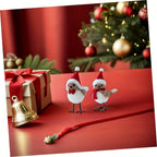 3 different cute plush winter bird ornaments with Santa hats - realistic soft fabric decorations, easily create a festive atmosphere indoors/outdoors (Christmas, Thanksgiving, New Year) - creative handmade gifts and warm holi House Of Avana