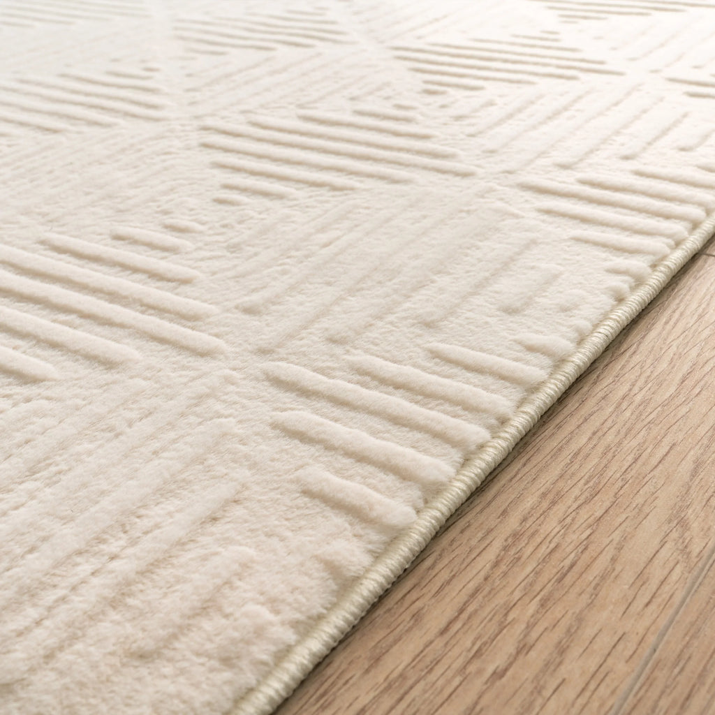 Soft Washable Area Rug Aspen with High-low Pattern, top view - House Of Avana