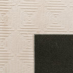 Soft Washable Area Rug Aspen with High-low Pattern, angled view - House Of Avana