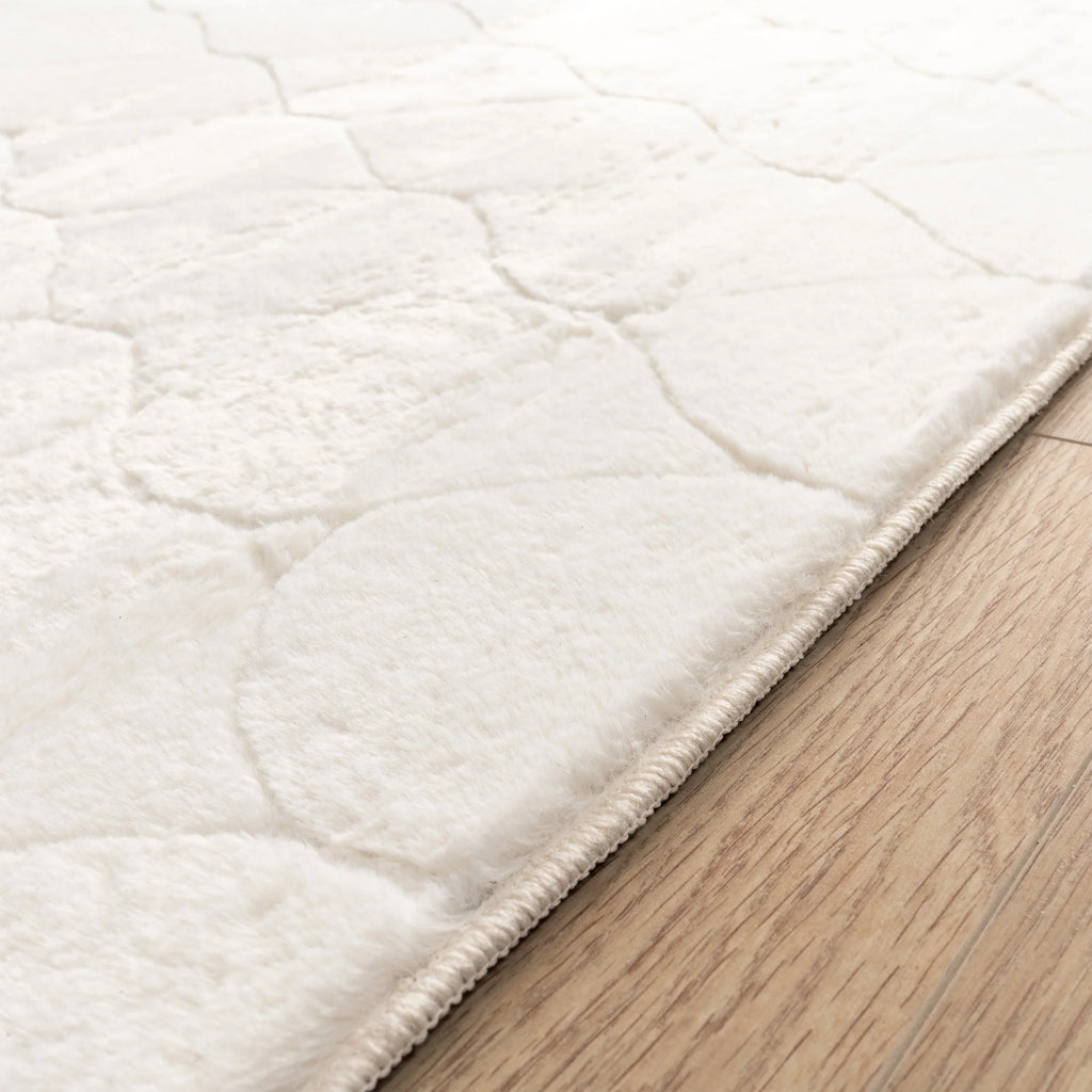 Soft Washable Area Rug Aspen with Moroccan Pattern, close-up view - House Of Avana