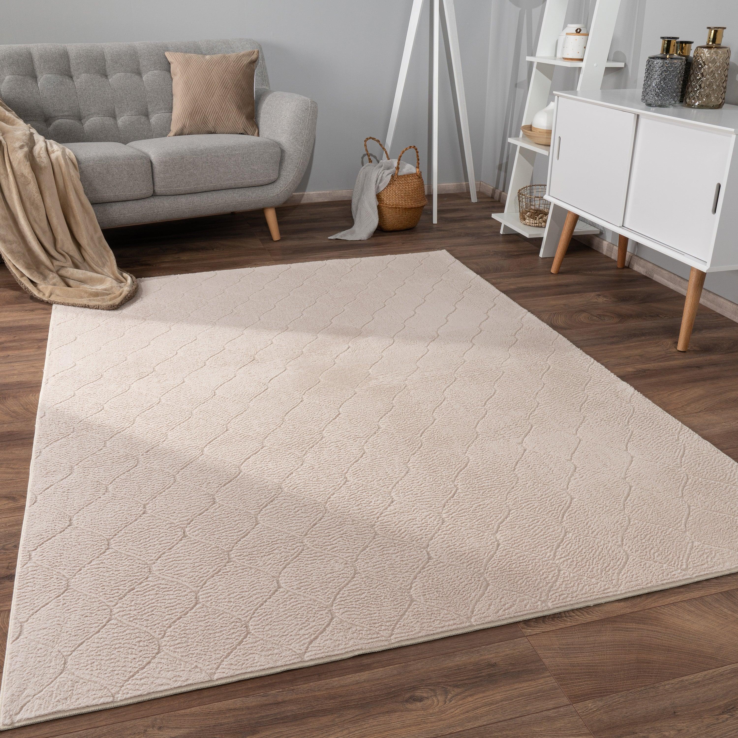 Soft Washable Area Rug Aspen with Moroccan Pattern, lifestyle image - House Of Avana