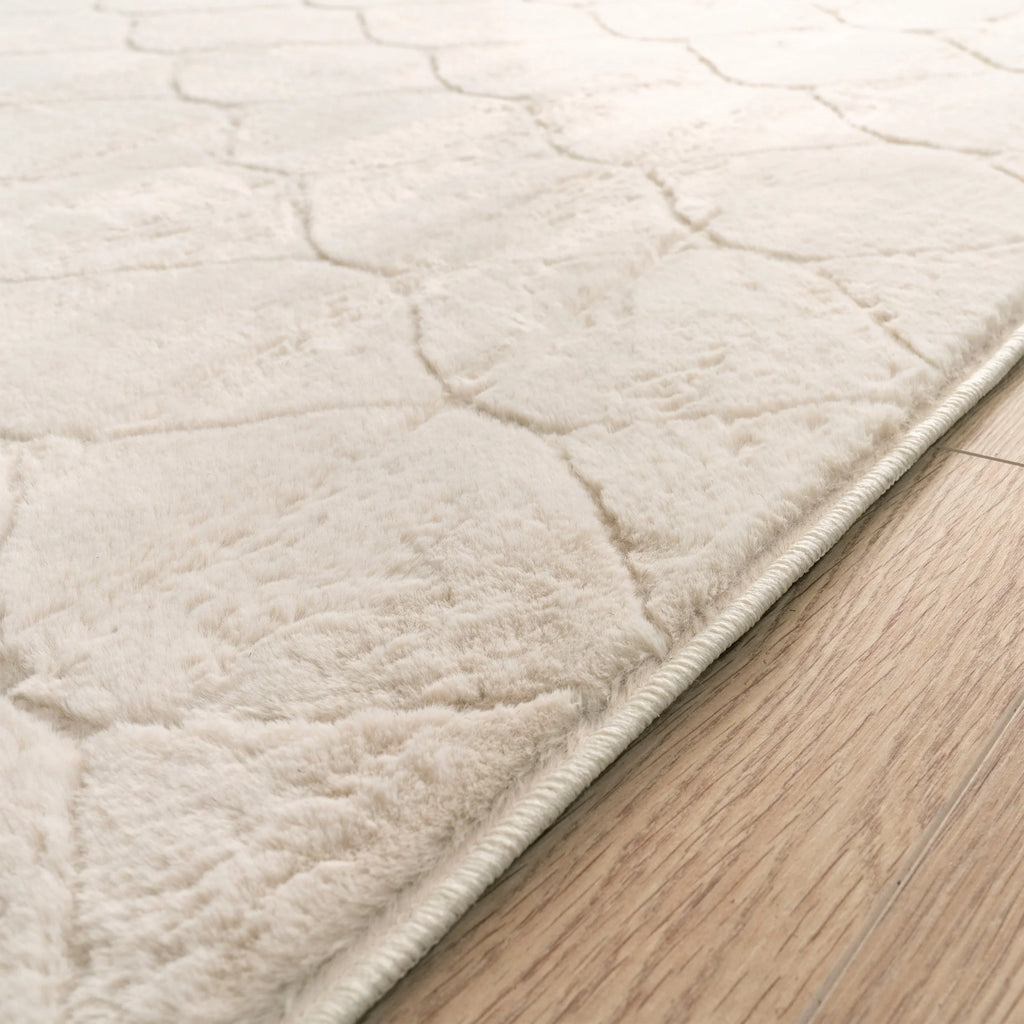 Soft Washable Area Rug Aspen with Moroccan Pattern, top view - House Of Avana
