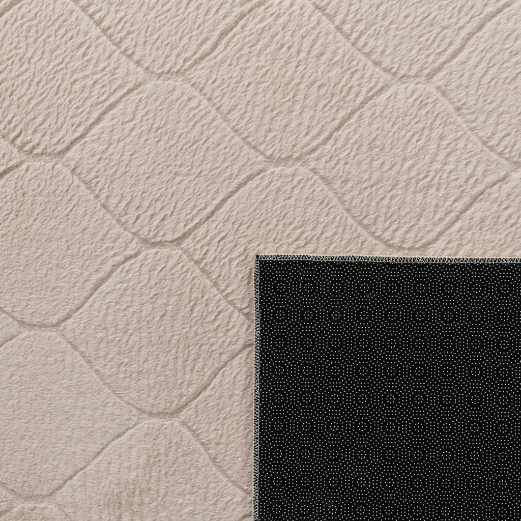 Soft Washable Area Rug Aspen with Moroccan Pattern, angled view - House Of Avana