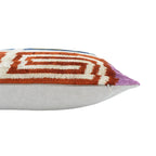 Soho Silk Velvet Ikat Throw Pillow Cover X 24, back view - House Of Avana