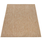 Solid Outdoor Rug for Patio or Balcony weatherproof Mottled Light-Brown Beige RugYourHome