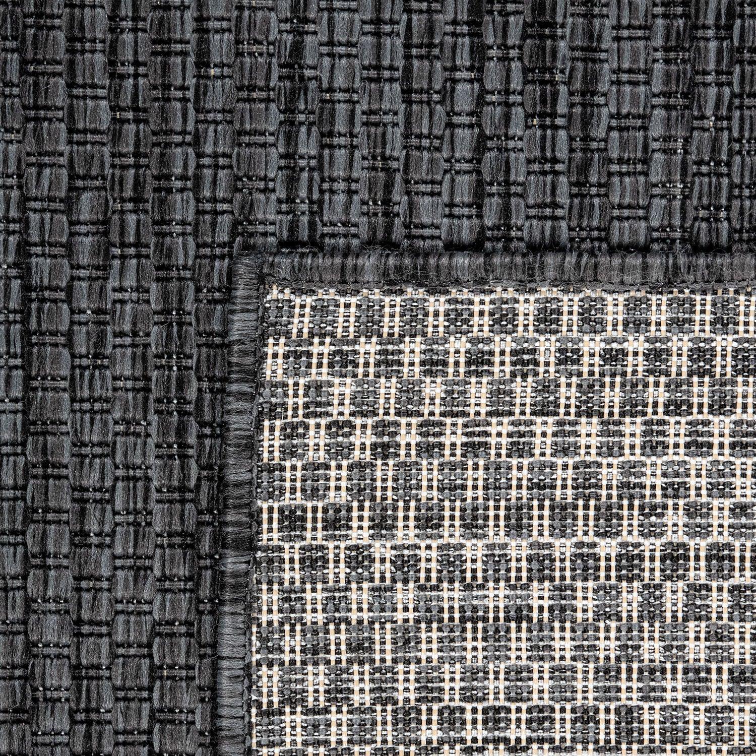 Solid Outdoor Rug for Patio or Balcony weatherproof in Mottled Anthracite RugYourHome