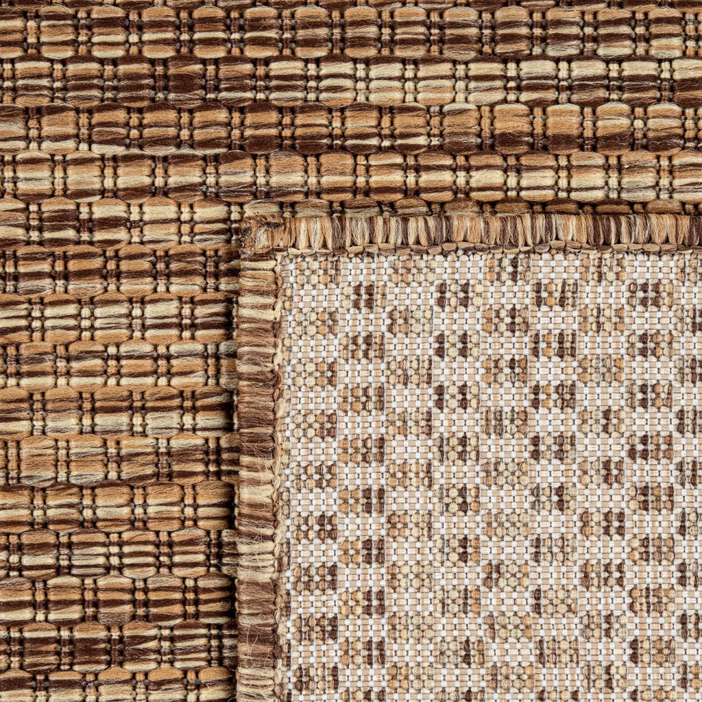 Solid Outdoor Rug for Patio or Balcony weatherproof in Mottled Brown Beige RugYourHome