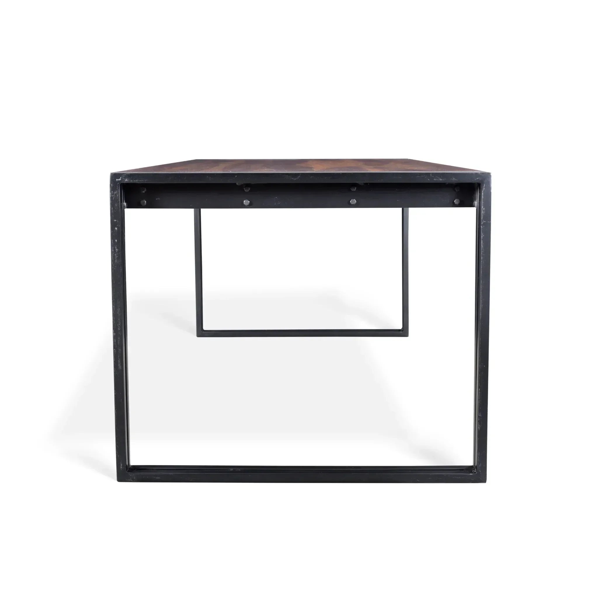 Solid Sheesham Wood Dining Table with Metal Legs