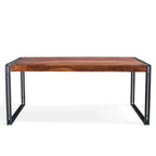Solid Sheesham Wood Dining Table with Metal Legs