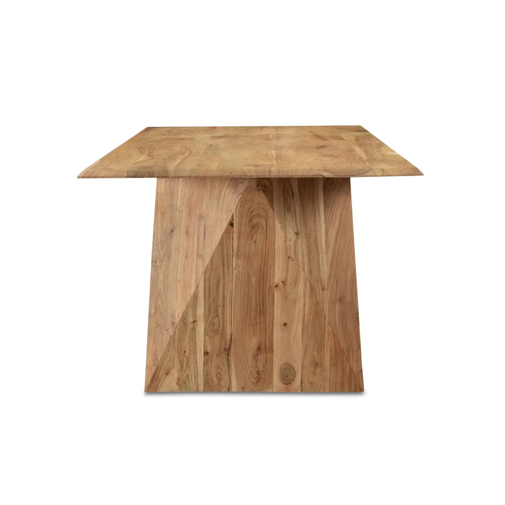 Solid Wood Angled Leg Dining Table - 80 Inch