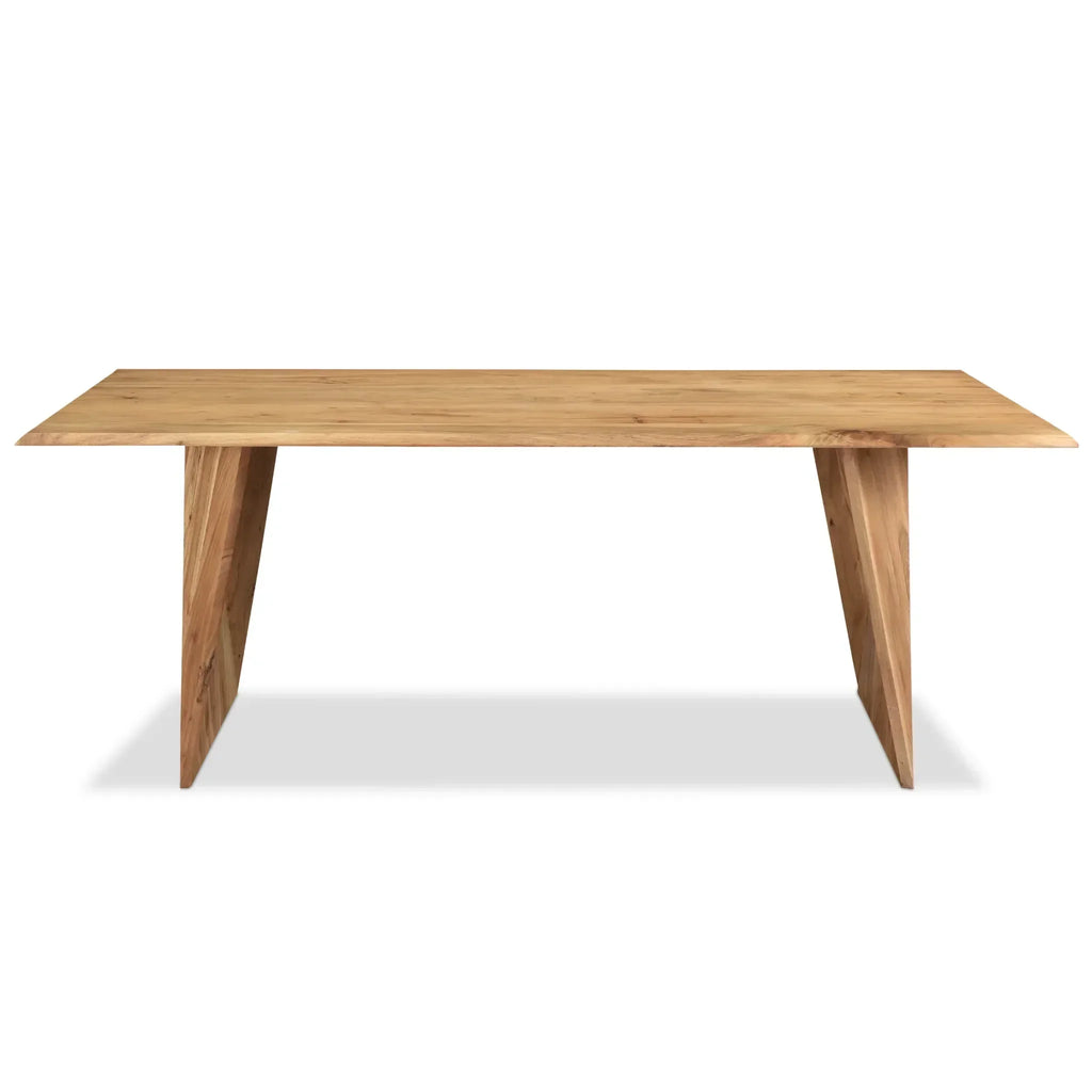 Solid Wood Angled Leg Dining Table - 80 Inch