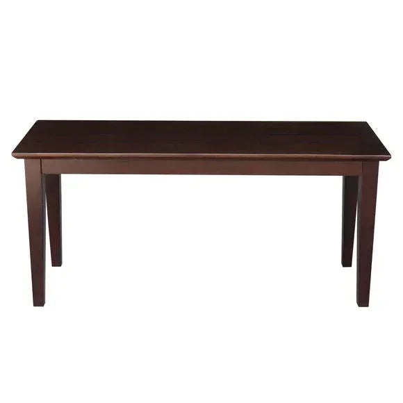 Solid Wood Entryway Accent Bench in Java Brown Finish