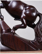 Solid Wood Horse Statue - House Of Avana