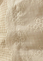 Sophia Gingham Lace Washed Cotton Bedding Set / Blue Ever Lasting