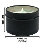 Soy Wax Candle in Black Metal Jar Long Burning, detail shot - House Of Avana