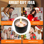 Soy Wax Candle in Black Metal Jar Long Burning, angled view - House Of Avana