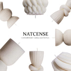 7-Pack Large Ribbed Pillar Candles - Soy Wax Handmade Home Decor Candles For Housewarming Gift, Shelf Decor, Wedding, Dining Table Centerpiece House Of Avana