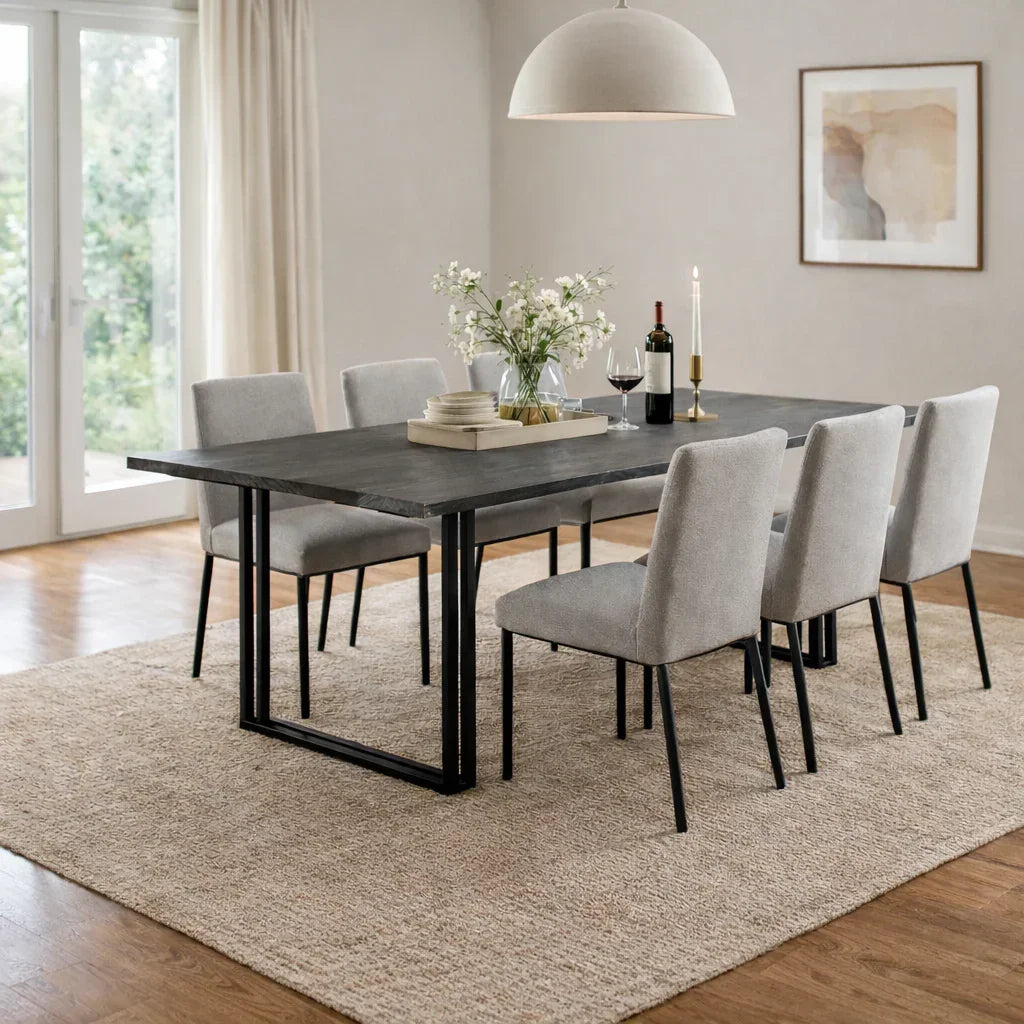 Sparrow Solid Wood Dining Table - Gray