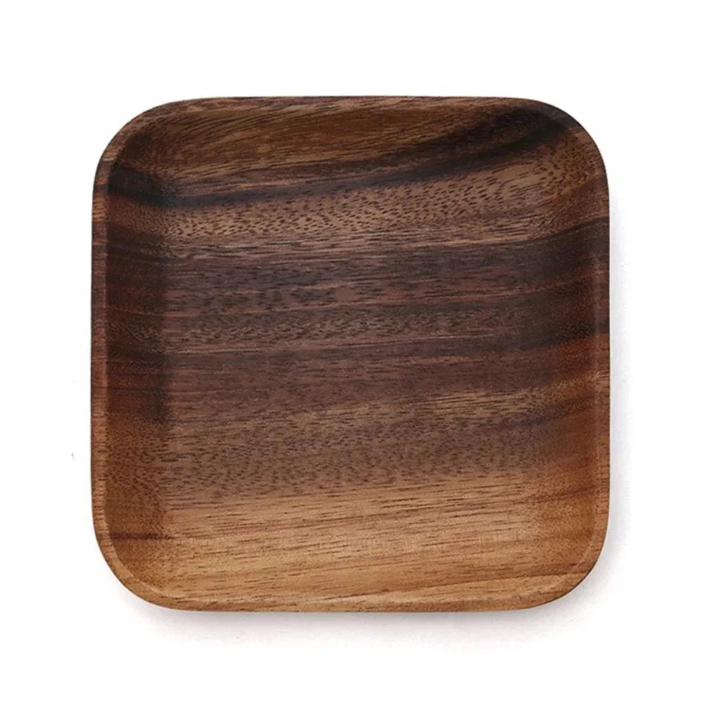 Square Acacia Snack Plates Set for Tableware - House Of Avana