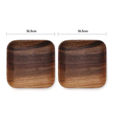 Square Acacia Snack Plates Set for Tableware 2Pcs - 16.5x16.5cm House Of Avana