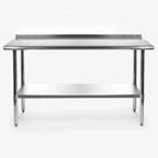 Stainless Steel 60 x 24 inch Heavy Duty NSF Certified  Work Bench Prep Table with Backsplash