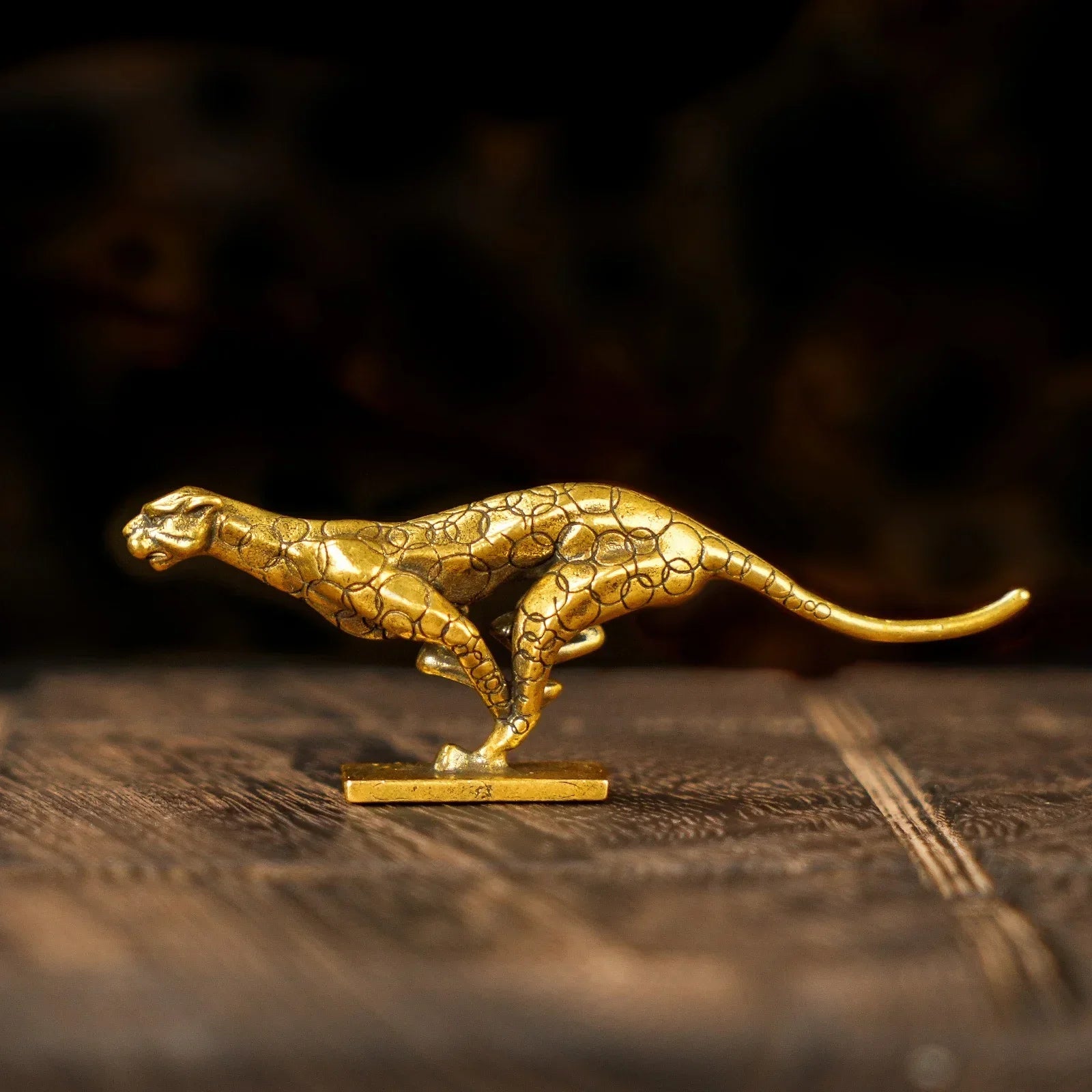 Statue - Vintage Brass Cheetah Figurine