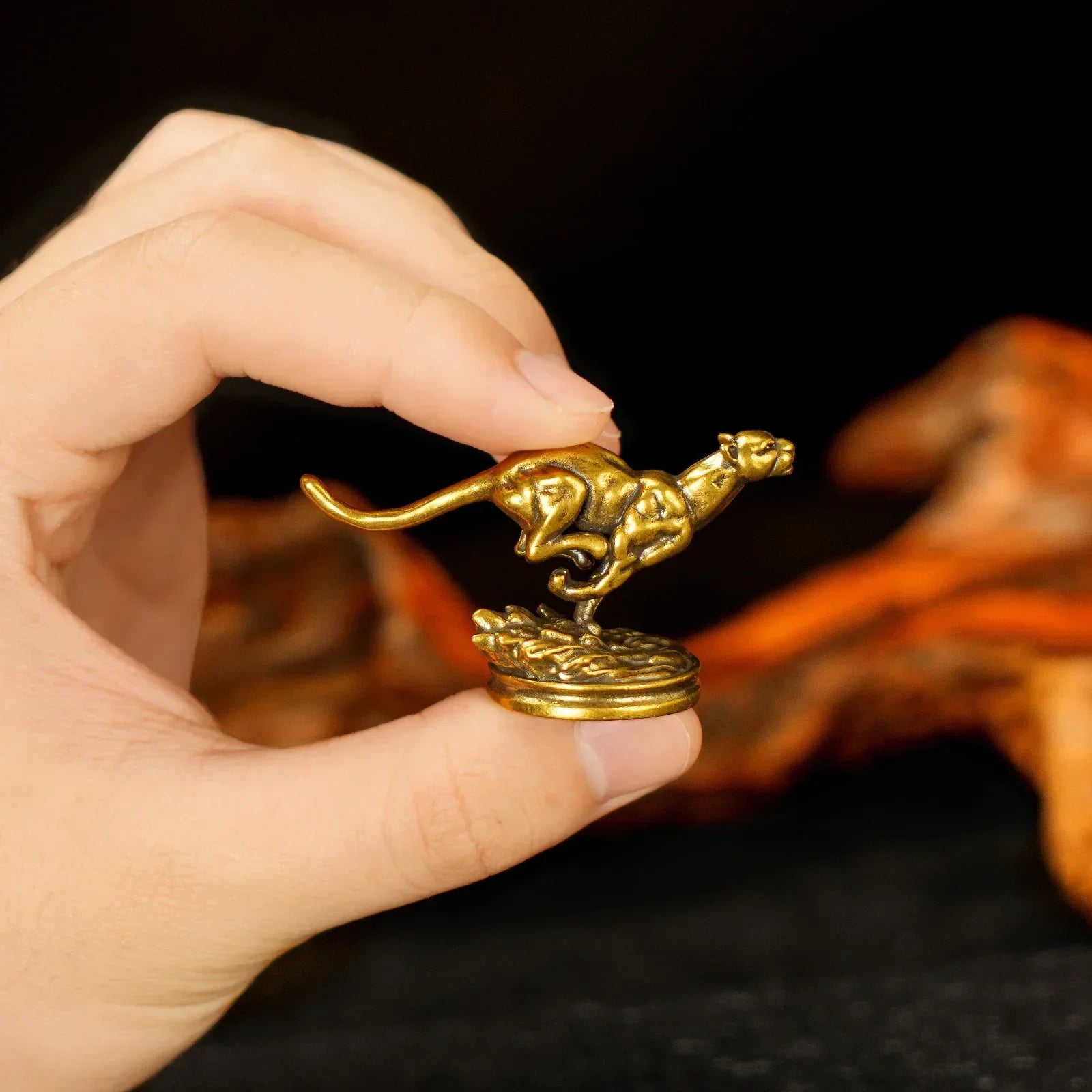 Statue - Vintage Brass Cheetah Figurine