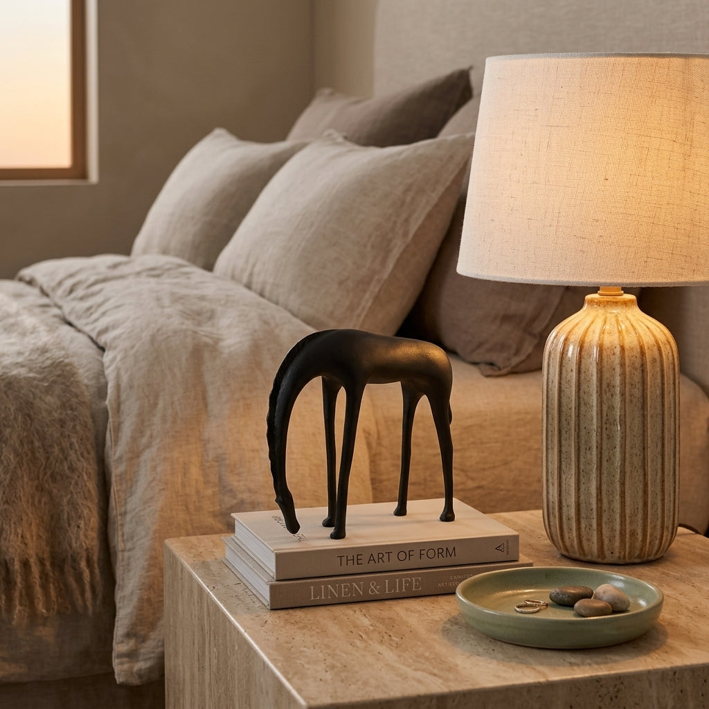 Modern Minimalist Black Horse Sculpture Decorative Figurine