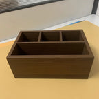 Multifunctional Black Walnut Wood Storage Box, Remote Control Box, Desktop Cosmetics Storage and Organizer Box, with Parent Freedom Design, Freestanding, Polished Surface, Independent, Capacity under 3.2 Cubic Feet, Height un House Of Avana