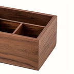 Multifunctional Black Walnut Wood Storage Box, Remote Control Box, Desktop Cosmetics Storage and Organizer Box, with Parent Freedom Design, Freestanding, Polished Surface, Independent, Capacity under 3.2 Cubic Feet, Height un House Of Avana