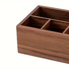 Multifunctional Black Walnut Wood Storage Box, Remote Control Box, Desktop Cosmetics Storage and Organizer Box, with Parent Freedom Design, Freestanding, Polished Surface, Independent, Capacity under 3.2 Cubic Feet, Height un House Of Avana